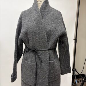 Zara Charcoal Gray Women's Cardigan with Belt